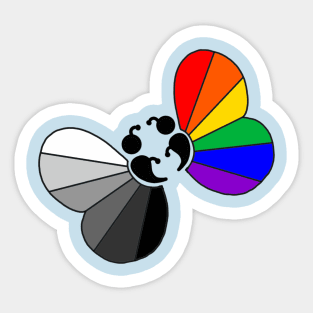 Gray Scale Rainbow Semicolon Butterflies Sticker